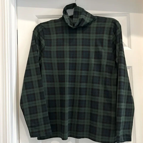 J. CREW NWT Tissue Paper Blackwatch Plaid Turtleneck size L - Picture 2 of 6